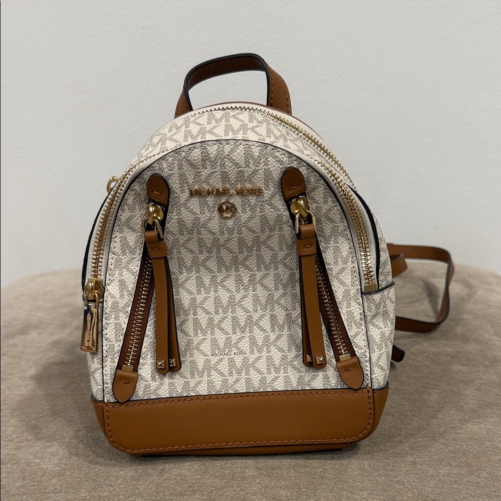 Michael Kors Tan and Cream Women's Backpack MINI